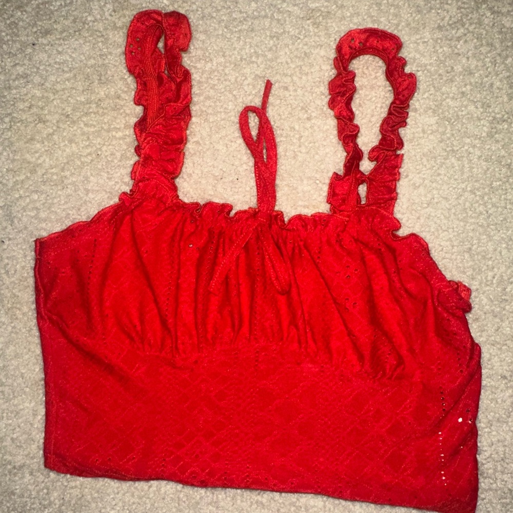 SHEIN Scarlet Eyelet Top